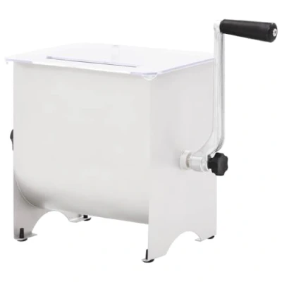 Immagine di vidaXL Impastatrice Carne Manuale con Coperchio da Cucina Utensile per Insaccati Macinati Salsicce Portatile Argento in Acciaio Inox