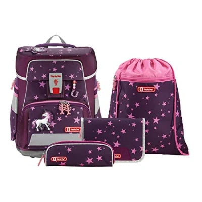 Immagine di Step by Set di zaini per la scuola SPACE, 5 pezzi, ergonomici con riflettori, regolabili in altezza cintura vita, a partire dalla prima classe, 20 l, Wild T rex Taro Verde/Nero, 28 x 37