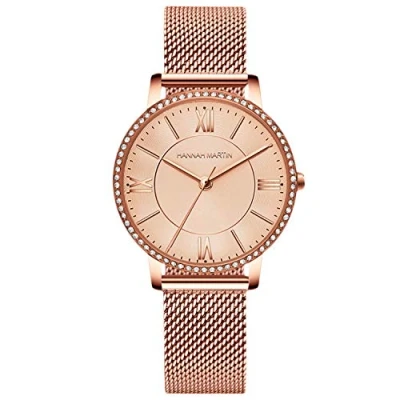 Immagine di RORIOS Donna Orologio Analogico Quarzo Diamond da Polso con Cinturino in Maglia Acciaio Inossidabile