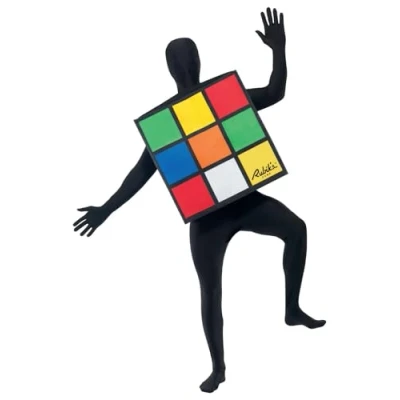 Immagine di Smiffys Costume unisex Rubik&#039;s Cube, Multicolore, con cubo