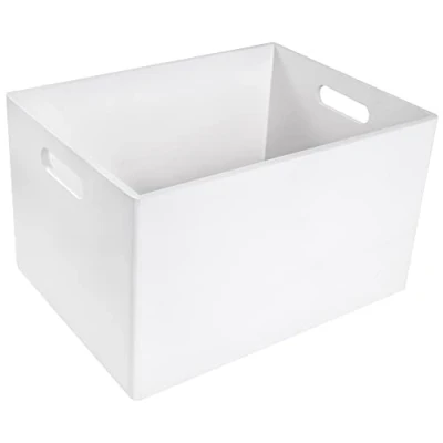 Immagine di Creative Deco XL Grande Scatola in Legno Bianca 40 x 30 24 cm (+/ 1 cm) Scatole con Maniglie Cassetta Conteniore Portaoggetti Portagiochi Ideale per Decoupage Documenti e Attrezzi