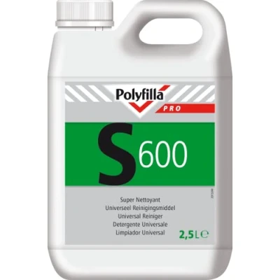 Immagine di Polyfilla Pro S600 Detergente Universale per Interno ed Esterno, sgrassatore Pronto Uso pareti, 1l