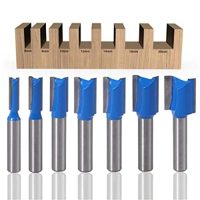Immagine di ASNOMY 7 Pcs 8 mm gambo fresa a Taglienti Diritti per Canali, Punte diritte router, 6 10 12 14 18 20 lavorazione del legno
