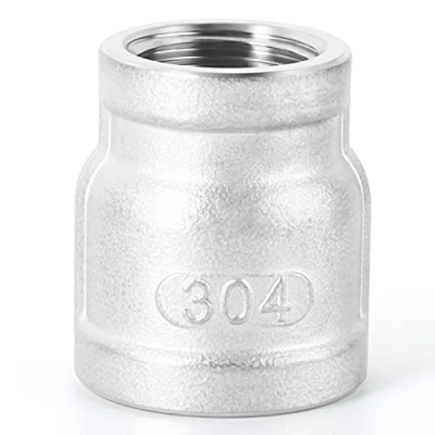 Immagine di ERGAOBOY Raccordi per tubi in acciaio inossidabile 304 da 1 pezzo, giunto ridotto femmina 3/8&quot; x 1/2&quot; BSP
