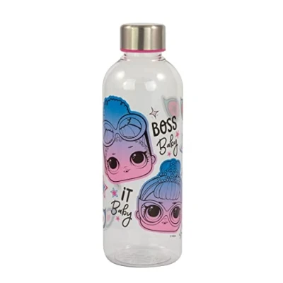 Immagine di p:os L.O.L. Surprise 31944 Borraccia per bambine, in plastica trasparente, 850 ml, con tappo a vite acciaio inox, senza BPA e ftalati