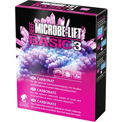 Immagine di MICROBE LIFT Basic 3 Carbonato (KH) additivo integratore per Tutti Gli acquari di Acqua Marina, in Polvere, Un approvvigionamento ottimale dei Coralli, Utilizzabile Anche Il metodo Balling,