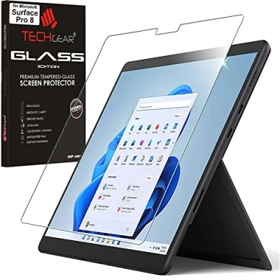 Immagine di TECHGEAR Vetro Temperato Compatibile con Microsoft Surface PRO 8 Autentica Pellicola Protecttiva [Durezza 9H] [Resistente ai Graffi] [Ultra Chiaro]