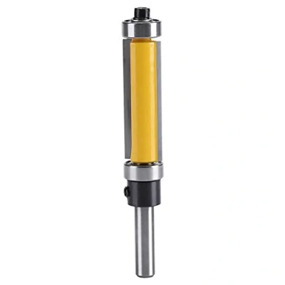 Immagine di Gorgeri fresa cuscinetto,Punta per router diritta con profilo a filo cuscinetto superiore e inferiore Utensile la lavorazione del legno codolo 1 1/2 &quot;H * 1/4&quot;:fresa gambo