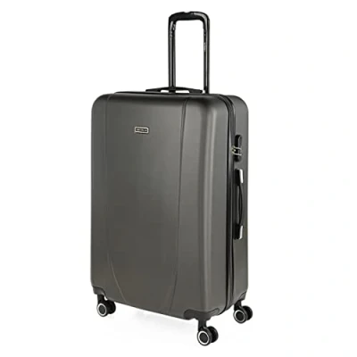Immagine di ITACA Valigia Grande Rigida Viaggio Rigide. Trolley con 4 RuoteDoppie Girevoli. Materiale ABS Resistente e Leggero TSA, Antracite