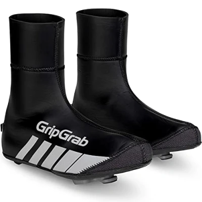 Immagine di GripGrab Copriscarpe Unisex per Adulti RaceThermo Inverno Bici da Corsa, in Neoprene, Calde, Impermeabili, Antivento, Ciclismo, Colore: Nero (46/47)