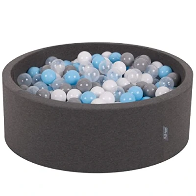 Immagine di KiddyMoon 90X30cm/200 Palline Morbide Colorate per Piscina Bambini Fatto in UE, Grigio Sc: Grigio/Bianco/Transparente/Azzurro