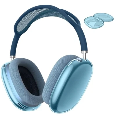 Immagine di Fintie Cover Compatibile con AirPods Max Cuffie, Antigraffio Protettiva Trasparente Case in Morbido TPU Max, Crystal Blu