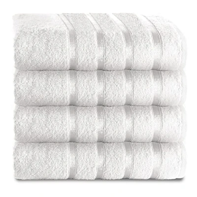 Immagine di GC GAVENO CAVAILIA Set di 4 asciugamani da bagno, 100% cotone egiziano, super morbido, assorbente, Kensington, colore: bianco