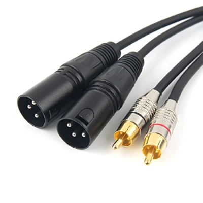 Immagine di SiYear Dual XLR 3Pin a RCA Maschio Phono Plug Cavo Audio HIFI ， 2 Collegamento Microfono Patch (10FT)