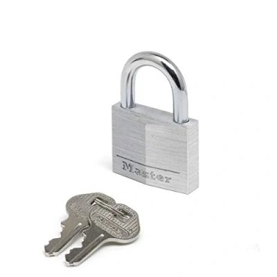 Immagine di Master Lock 9140EURD Lucchetto a Chiave in Alluminio, Grigio, 4 x 5.9 1.3 cm