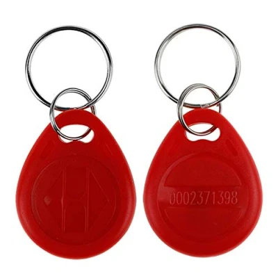 Immagine di LIBO 125KHz Smart ID Carta Tag Chiave RFID Controllo di Accesso Prossimità EM4100 TK4100 Key fobs Portachiavi NFC Token Badge Holder (100, Rosso)