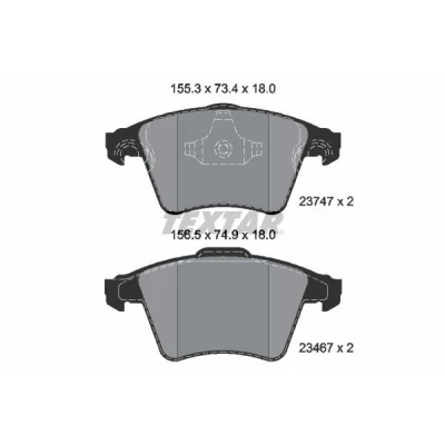 Immagine di TEXTAR 2374701 Kit pastiglie freno Non predisposto per contatto segnalazione usura VOLKSWAGEN: Multivan 5 (7HM, Transporter Bus, 6 Bus