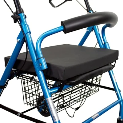 Immagine di Mobiclinic, Cuscino antidecubito per deambulatore, Marchio europeo, in memory foam girello, Chiusura con 4 cinghie velcro, Rivestimento PU, Lavabile, 45 x 33 cm, colore Nero