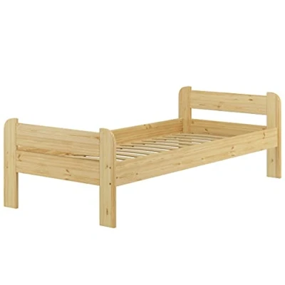 Immagine di Erst Holz Robusto Letto Semplice 90x200 in Pino massello con doghe rigide 60.39 09