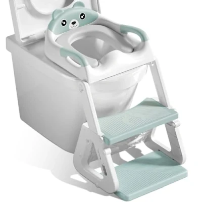 Immagine di JEDWKFA Riduttore wc Bambini, Vasino per Bambini wc, con Scaletta, Pieghevole, Antiscivolo, 2 in 1 Addestramento al Scaletta