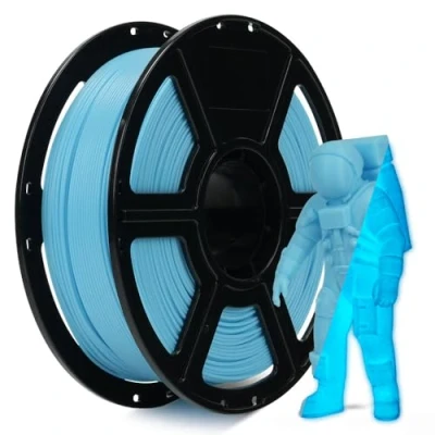 Immagine di FLASHFORGE Glow in The Dark Filamento rapido PLA da 1,75 mm, ad alto flusso per stampante 3D, colore blu brillante, massimo 500 mm/s, alta luminosità e effetto luminoso a lunga durata