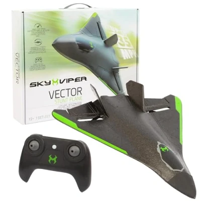 Immagine di Giochi Preziosi Vector Stunt Jet, Aereo RC Telecomandato per Bambini, Velocità 50Kmh, Acrobazie con Pulsante Stunt, Struttura Resistente agli Urti, Ricaricabile via USB