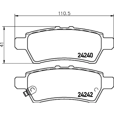 Immagine di HELLA 8DB 355 012 081 Kit pastiglie freno con segnalatore acustico usura NISSAN: NP300 Navara Pick up, Pathfinder 3