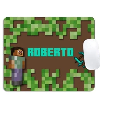 Immagine di Tappetino per mouse Mine. Regalo geek personalizzato. Vari modelli. Forma rettangolare. Dimensione 18x22cm. Mine