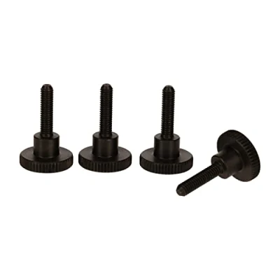 Immagine di Precisiongeek Viti a testa zigrinata in acciaio nero, DIN 464, M5 x 15 mm, 4 pezzi
