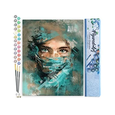Immagine di Figured&#039;Art Dipingere con i Numeri Paint by Numbers Sguardo ammaliante, Passatempo per Adulti, Kit Completo, Hobby Creativi Quadri fai da te 40x50cm senza cornice