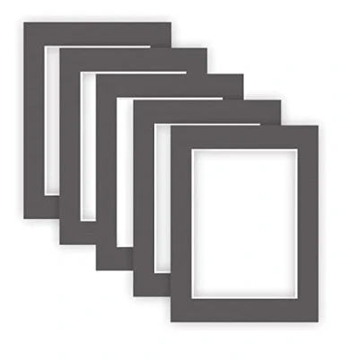 Immagine di nielsen Conservation Cartoncino Passepartout 2,2 mm,set da 5,formato esterno 30x40 cm per formato immagine 20,5 x 29,5 cm,grigio grafite con struttura