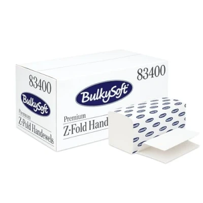 Immagine di Virsus 3750 Asciugamani monouso SEM83400 piegati a Z, colore Bianco Brillante, MISURA 23,5x24cm, Carta in Pura Cellulosa 2 Veli, Z interfogliati per dispenser