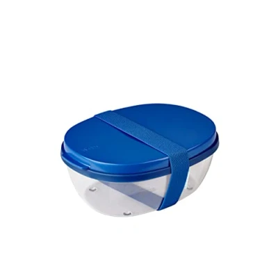 Immagine di Mepal Ensaladera Ellipse Fiambrera para Ensaladas con Varios Compartimentos Bento Box sobre la Marcha Comida Sana y Estilo de Vida 1300 ml + 600 Vivid blue