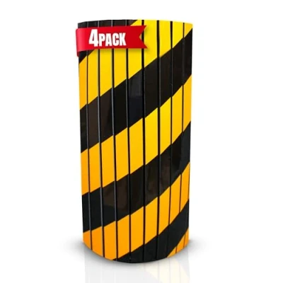 Immagine di Protezione colonne Garage 4 unità 40 x 25 2 cm Adatto a circolari, Parcheggio Riflettente per porte e paraurti auto, evita urti graffi. (Giallo)