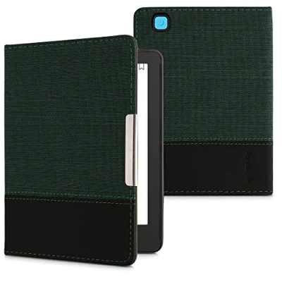 Immagine di kwmobile Cover compatibile con Kobo Aura Edition 2 Custodia a libro in tela e pelle PU Flip Case per eReader