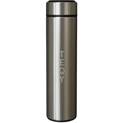 Immagine di TEQY Borraccia Termica in Acciaio Inox da 500ml LED con Temperatura e Display Touch Smart, Bottiglia Isolante Sottovuoto per Sport,Outdoor,Palestra,Scuola,Ufficio. Thermos a prova di perdite (Argento)