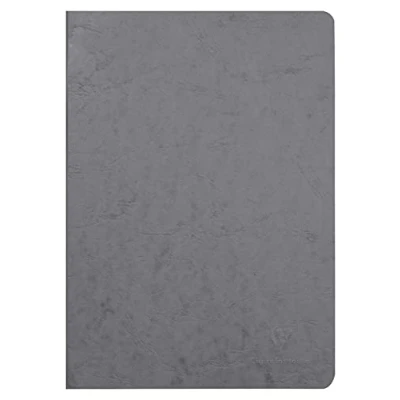 Immagine di Clairefontaine 733005C collezione Age Bag quaderno a punto metallico grigio A4 21x29,7 cm 96 pagine tinta Unità bianche carta 90g Copertina Lustrée grana effetto cuoio