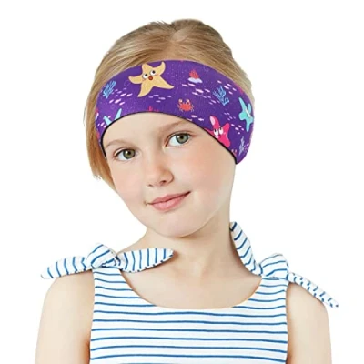 Immagine di MoKo Elastica Fascia da Nuoto, Taglia M, Adatta 3 9 Età Bambini, Regolabile per Nuotare, Impermeabile Nuoto Bamibini, di Protezione Orecchi Viola