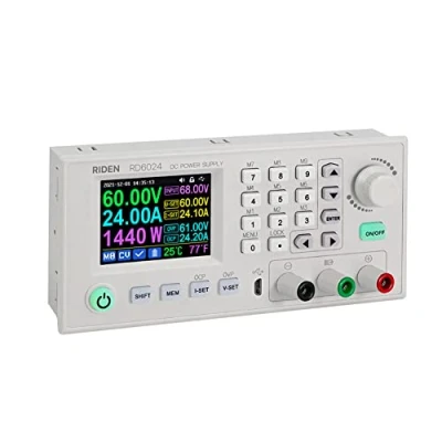 Immagine di alimentatore stabilizzato CC, step down e tensione costante regolabile, schermo a colori da 2,4 pollici controllato software per computer, telefono cellulare, multifunzione