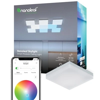Immagine di Nanoleaf Skylight Expansion Pack, 1 Plafoniera Led Soffitto RGBW Aggiuntivi Interno Modulari, Luci 16M Colori WiFi, Funziona con Alexa