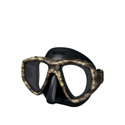 Immagine di SEAC One, Maschera Sub per Immersioni Subacquee e Snorkeling con Custodia, Predisposizione Graduata Miopia Unisex Adulto, Camo Nero