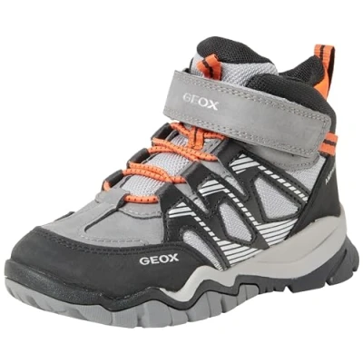 Immagine di Geox Montrack BOY ABX Sneakers alte per bambini, Taglia: 29, Grey/orange Finta pelle / tessuto