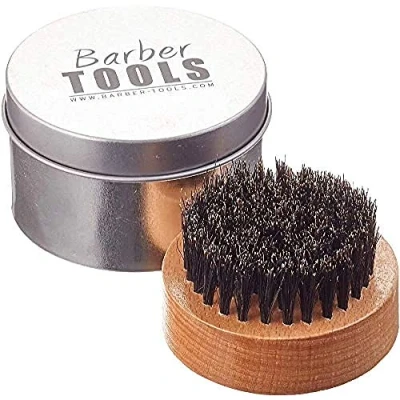 Immagine di Barber Tools Spazzola per Barba Rotonda con Scatola in Metallo
