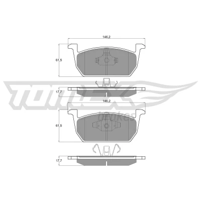 Immagine di TOMEX brakes TX 18 73 Kit pastiglie freno Assale anteriore Non predisposto per contatto segnalazione usura SEAT: Leon III Hatchback, ST
