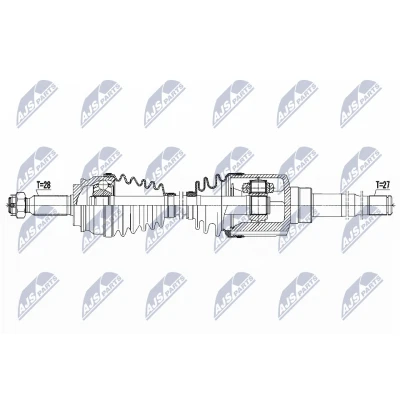 Immagine di NTY NPW CH 044 Albero motore / Semiasse Assale anteriore Dx 962 Trasmissione automatica JEEP: Compass