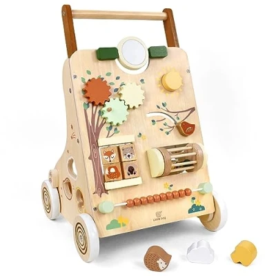 Immagine di Little Log Girello in legno a spinta per bambini Centri di attività multifunzionali con selezionatore forme Giocattolo Regalo ragazze Biys 1 2 3 anni