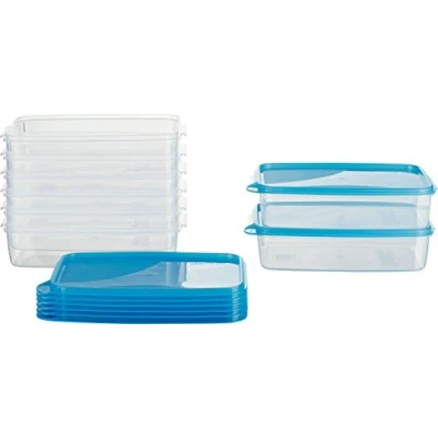 Immagine di MiraHome contenitore per alimenti freezer 23x15x6,5 cm blu Qualità austriaca (1,5l Rettangolare Piso (8 Pz))