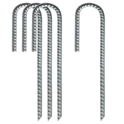 Immagine di picchetti per cemento armato, tenda in acciaio zincato, ancoraggi da giardino, paesaggio, resistenti, con gancio a J, tettoie, campeggio, trampolini, porte auto, set di