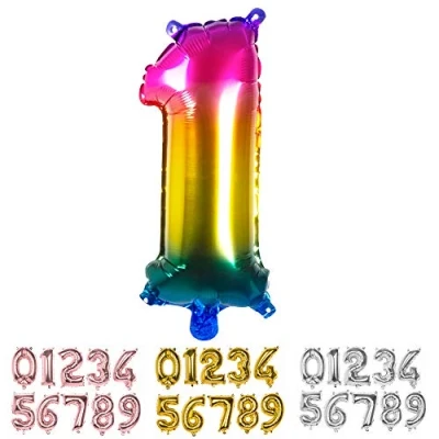 Immagine di Boland Palloncino Mylar Numero &#039;1&#039; (36cm), Multicolor, Colore Rainbow, 36 cm, 21981