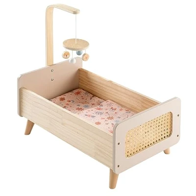 Immagine di howa letto per bambole in legno Miniflowers con mobile incl. biancheria da accessori 2160